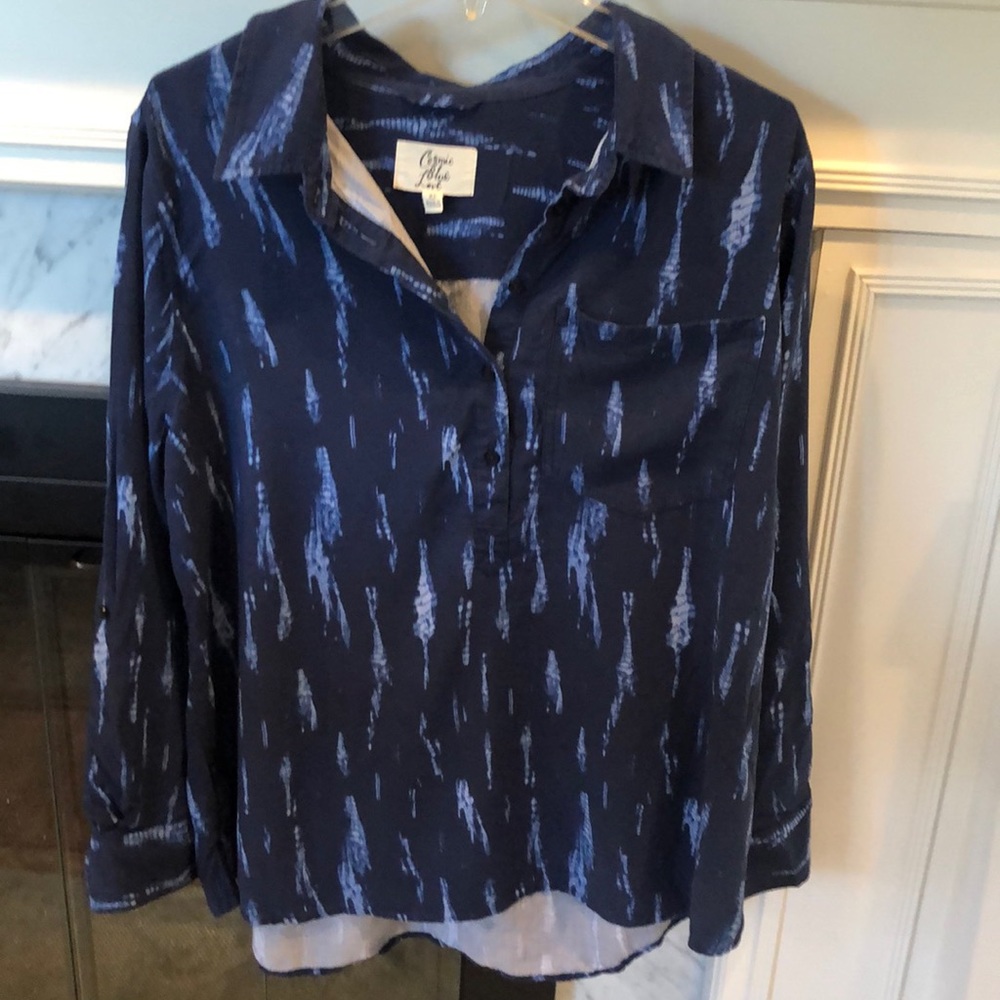 Cosmic Blue Love long-sleeved top
